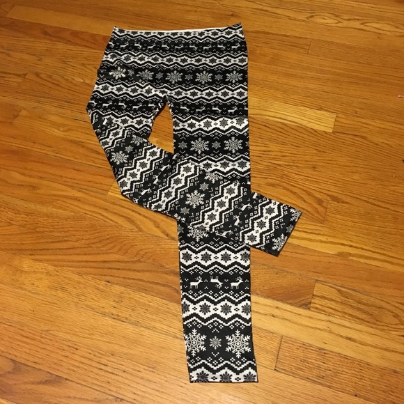 Pants - Winter snowflake Patterned leggings - M/L